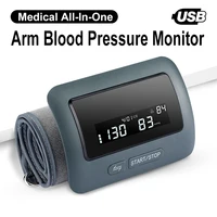 Recharge Arm Medical Blood Pressure Monitor Digital Tensiometer Cuff Portable Irregular Pulse Heart Rate Sphygmomanometer