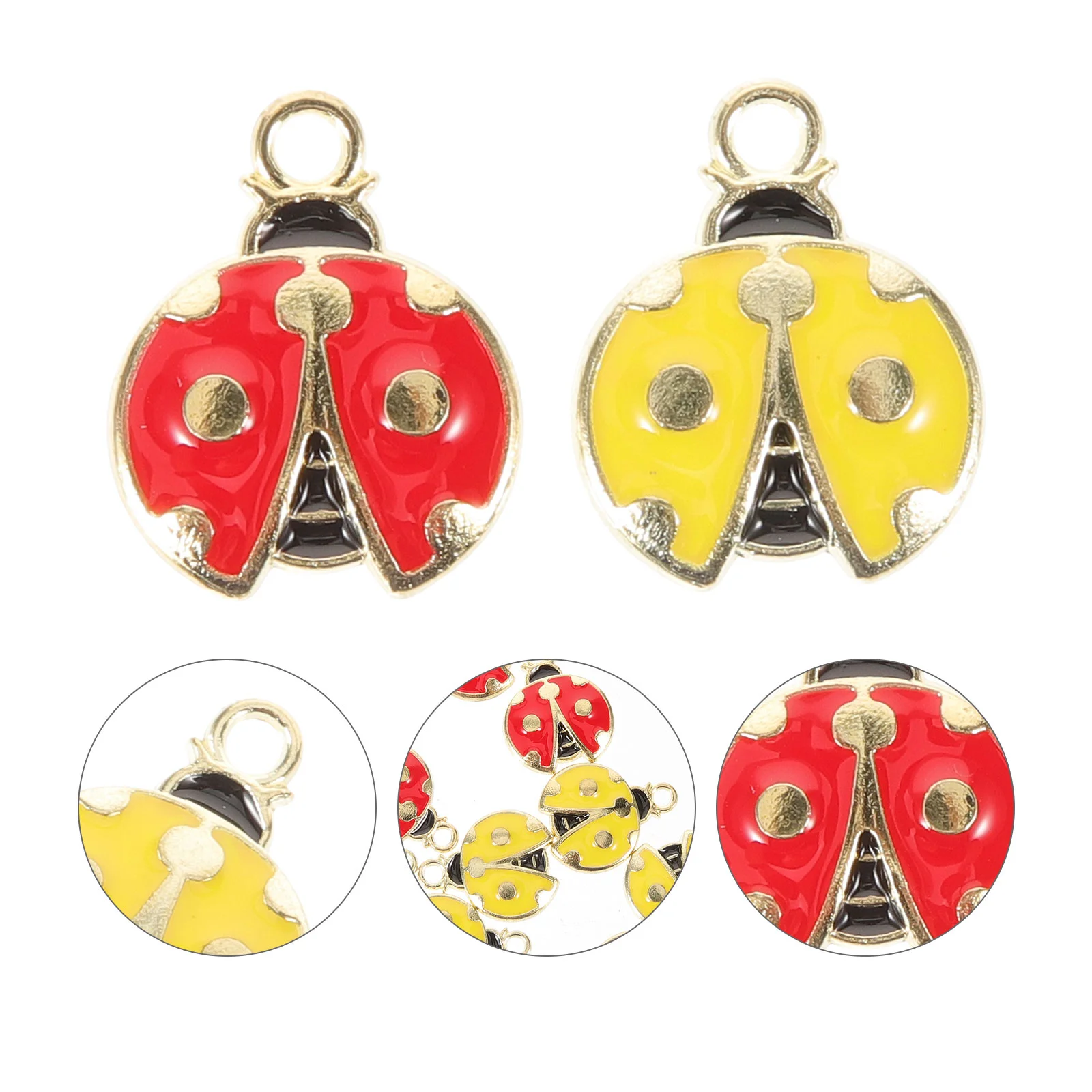

10 Pcs Charms Jewelry Making Ladybug Jewelries Pendant Decoration Cartoon Alloy DIY Craft Phone Case