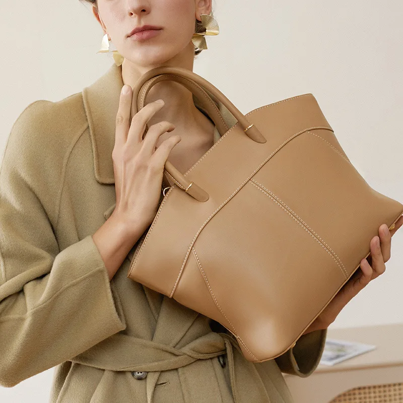 

Новая сумка в стиле крыльев, элегантная вместительная сумка-мессенджер из воловьей кожи, женская сумка-тоут