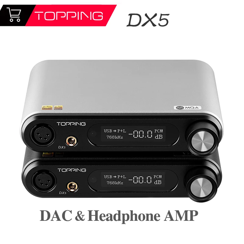 

TOPPING DX5 Digital Audio Music Decoder MQA USB DAC ES9068AS*2 Headphone Amplifier Balanced HIFI DSD512 PCM768kHz Bluetooth LDAC