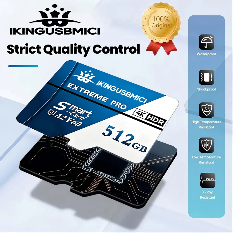Фото Карты памяти SD 64 ГБ, 256 ГБ, 512 ГБ, Micro TF Card, TF Cards A1, ударопрочные, быстрая передача данных, высокая скорость для Nintendo Switch, Phone Go №1