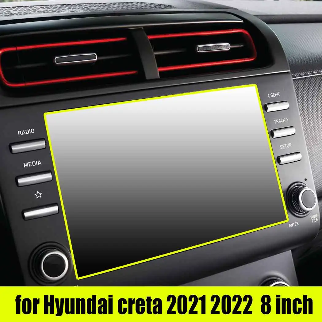 

For Hyundai creta 2021 2022 Car GPS Navigation Tempered Glass Screen Protective Film Auto Interior Anti-scratch Film Fittings