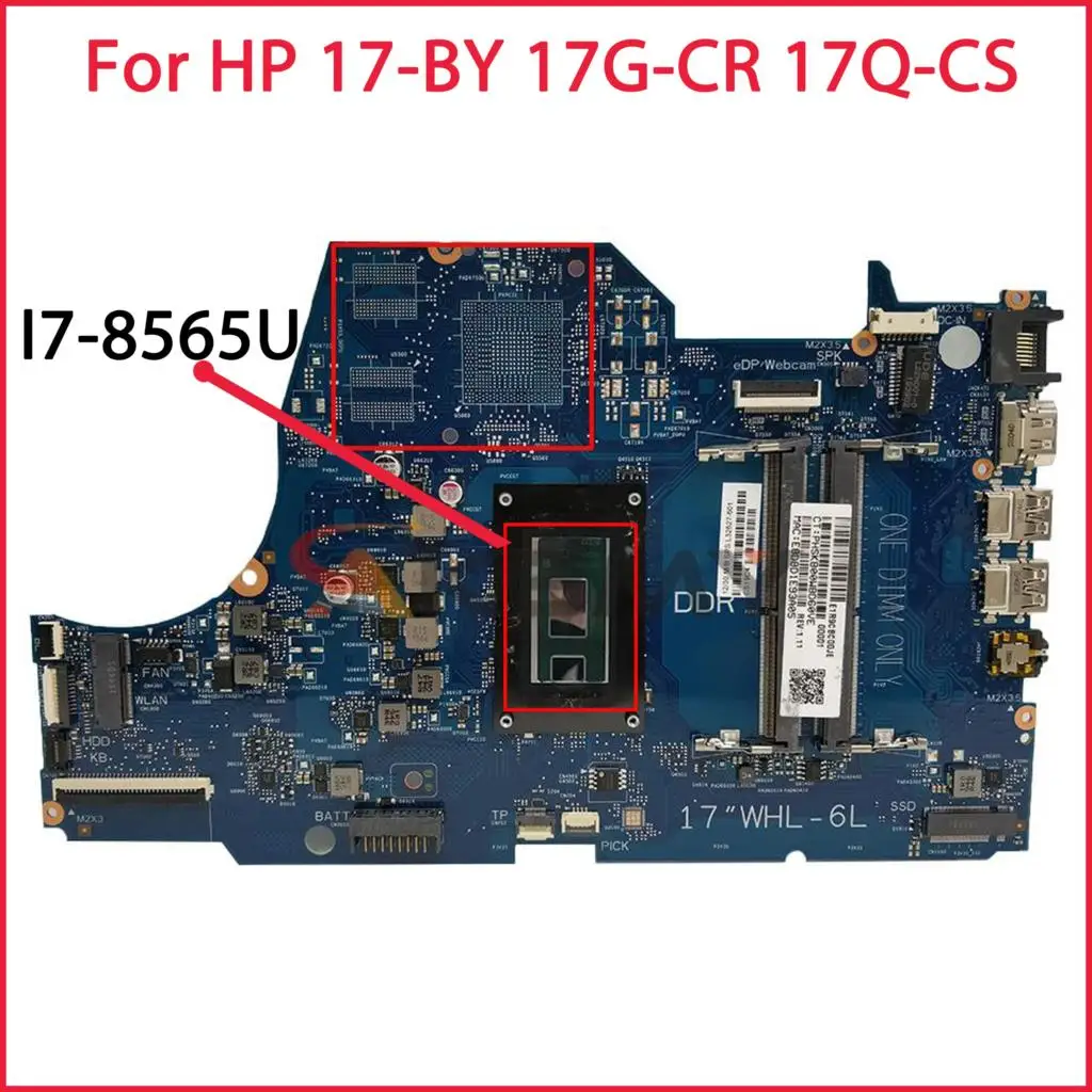 

L48771-601 L48771-001 For HP 17-BY 17-BY00 17G-CR 17Q-CS laptop motherboard 6050A3022701-MB-A01 With I7-8565U tested