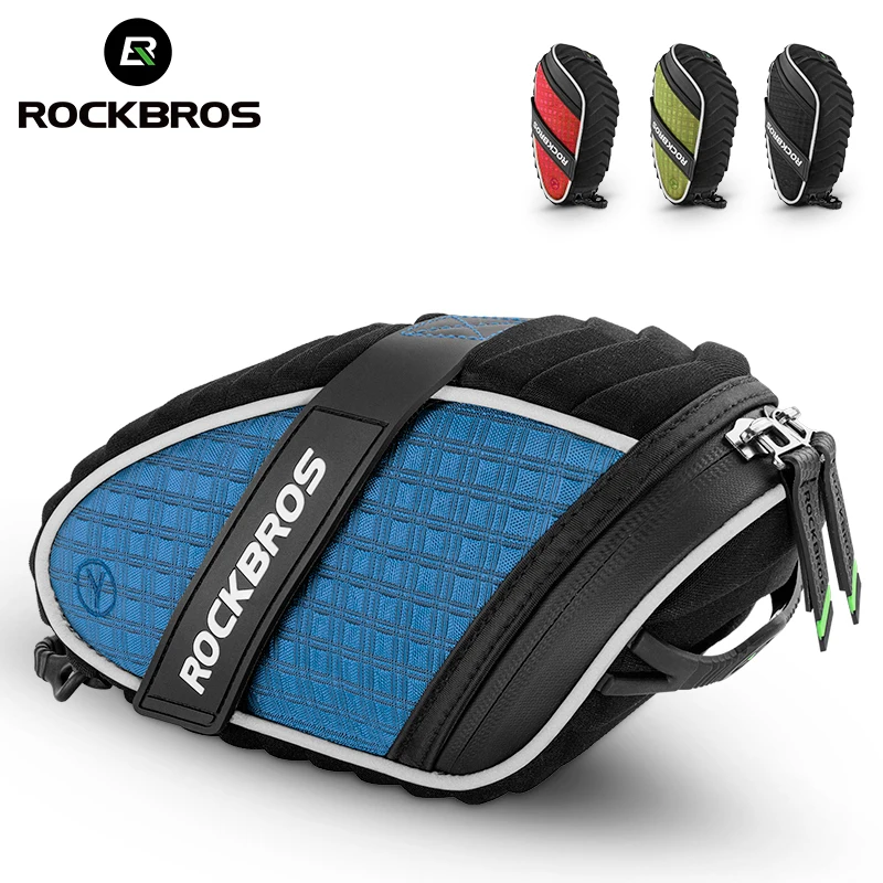 

ROCKBROS Bicycle Bag Portable Saddle Bag 1L Rainproof Shockproof Seatpost Cycling Tail Rear Bag Panniers MTB Bike Accessories