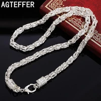 agteffer 925 sterling silver 20 inch 5mm tap chain necklace ladies mens fashion wedding engagement party glamour jewelry gift