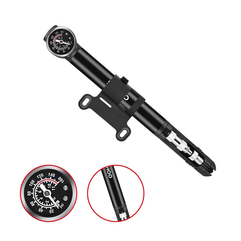 

Mountain Road Bike Inflator With Pressure Gauge 0-100 PSI 275*36*25mm High Pressure High Pressure Pump Inflator