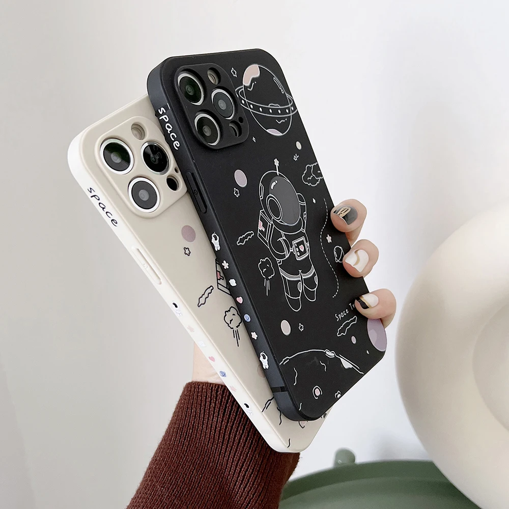 

Side Pattern Cartoon Astronaut Case For Xiaomi Redmi Note 11 10 Pro 11S 9 Mi 12 11T Pro 11 Lite POCO X3 F3 M3 Bumper Soft Cover