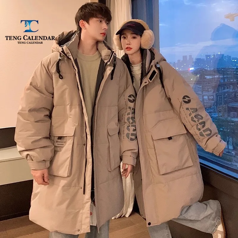 Зимний пуховик Корейская рабочая одежда средней длины теплая и плотная походная