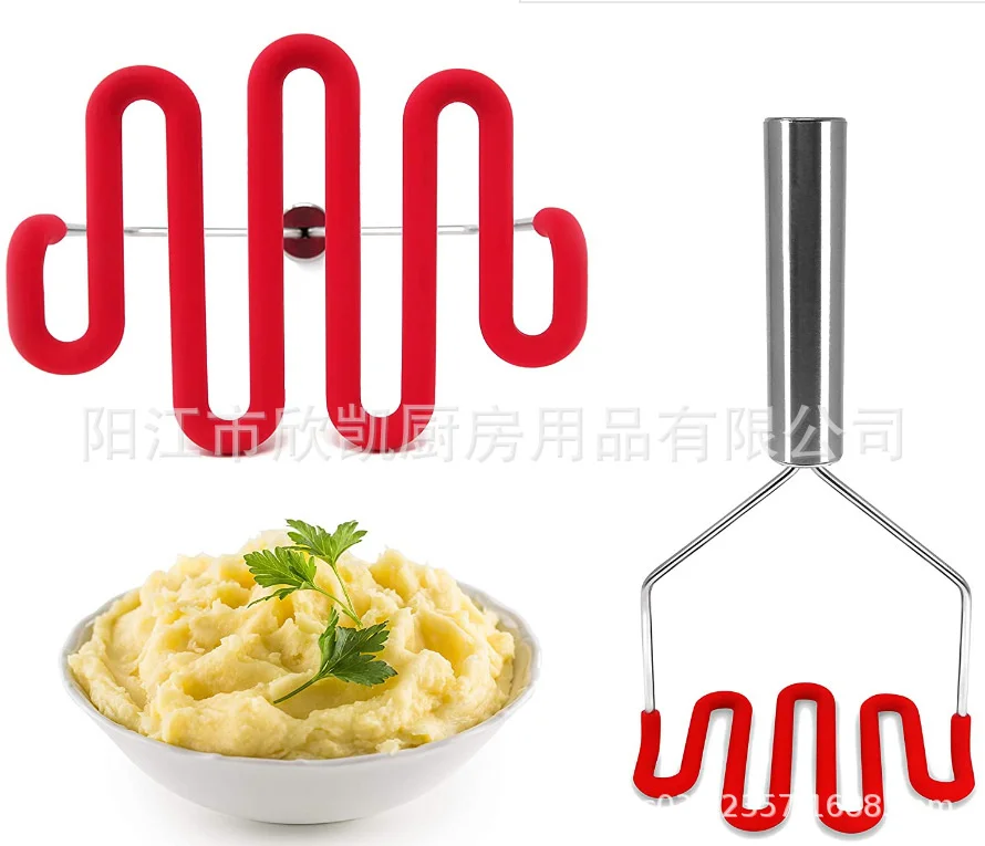 Пресс для картофеля из нержавеющей стали с мягкой пластиковой ручкой домашней