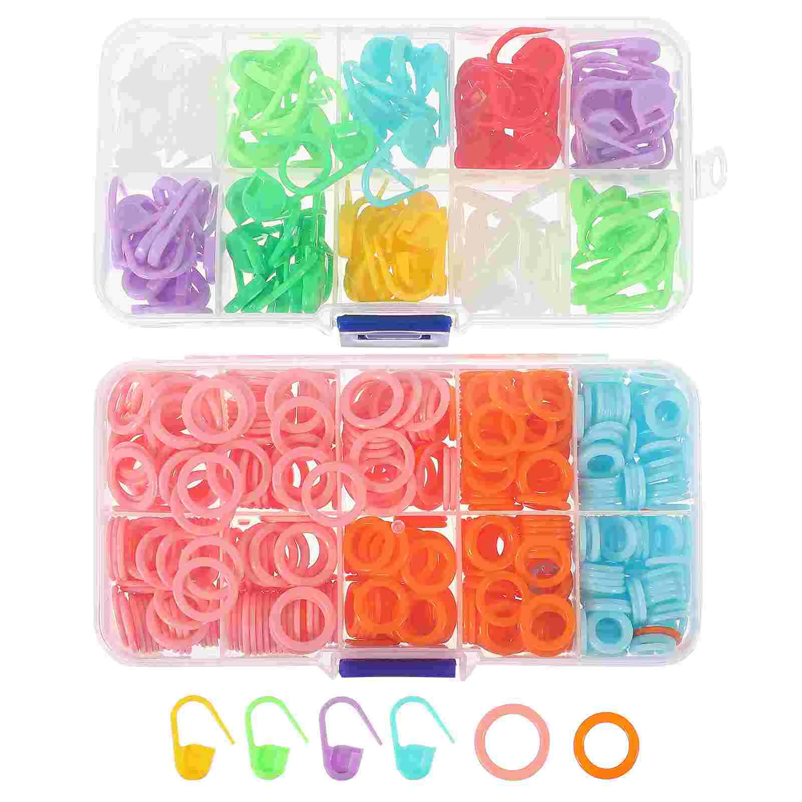 

2 Boxes of Crochet Stitch Markers Weave Stitch Clips Durable Sweater Knitting Tools