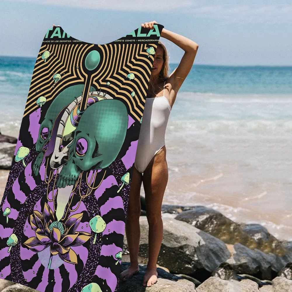 Tame Impala Psychedelic Art Beach Towel Colorful Bath Towels Microfiber Quick Dry Custom Sand Free Yoga Spa Gym Pool