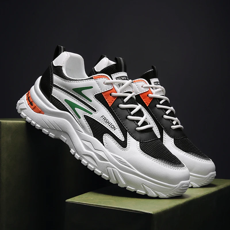 

Men Sneakers Shoes 2022 Fashion Sport Shoes Black Mesh Summer Lightweight Running Shoes Men High Performace Thick Bottom Shoe