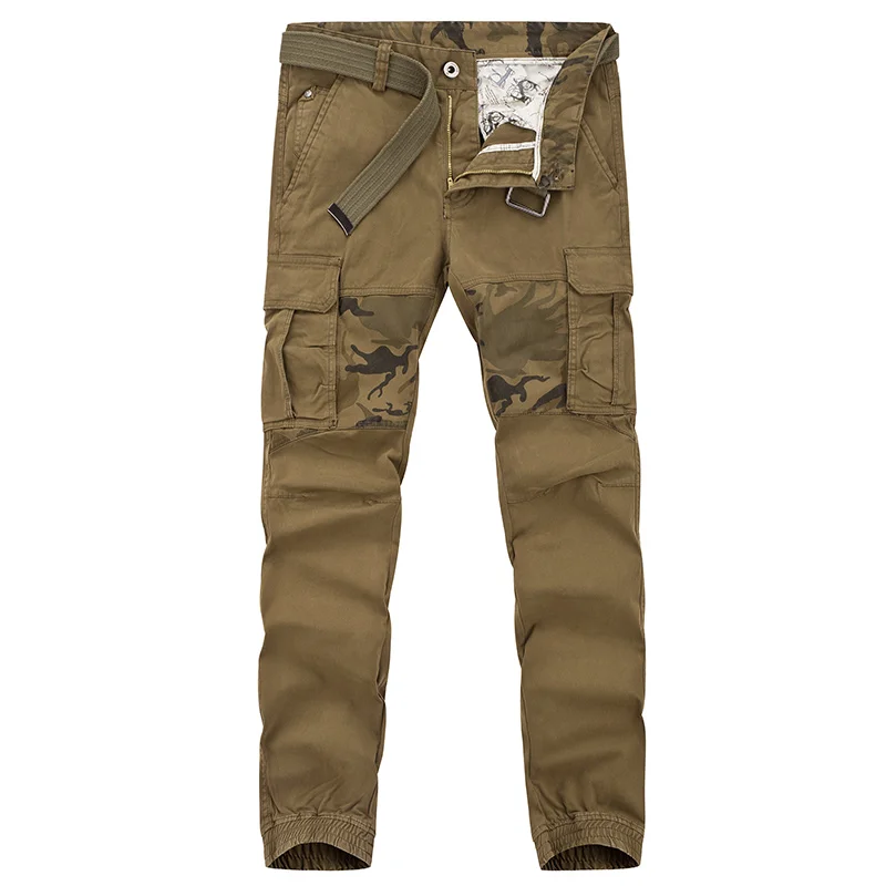 

2022 Men Camouflage Military Tactical Pants Mens Army Khaki Trousers Male Combat Cotton Cargo Pants Without Belts 28-38