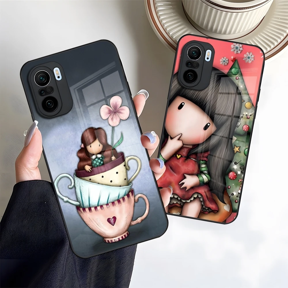 Фото Чехол для телефона Gorjusses Cute Doll Santoroes для Xiaomi 17 15 13 14 12 11 T X Pro Lite ultra 4G 5G, стеклянная накладка №1