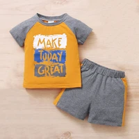 baby boys summer shorts sets t shirt round neck pullover boys basic 2 piece cotton bebe clothing toddler beach holiday outfits