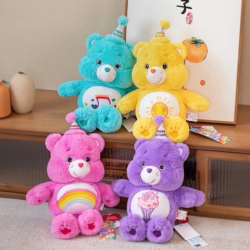 

New Kawaii Funny Stuffed Animals Colorful Bear Dolls&Backpack Plush Happy Birthday Gift Bear Children Schoolbag Surprised Gifts