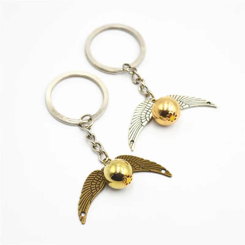 

Euramerican Movie Peripheral Harries Hermione Golden Snitch Ball Wings Potters Car Keychain School Bag Zipper Decorative Buckle