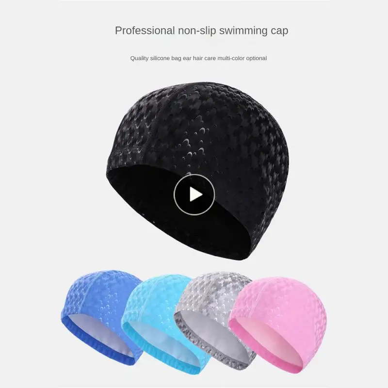 

Free Size Caps For Swim Diving Caps Durable Elastic High Quality Water Sport Hats Swimming Cap Pvc Waterproof Solid Color Summer