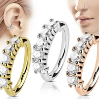 delicate round sparkling zircon ladies puncture nose ring fashion simple female boutique ear jewelry