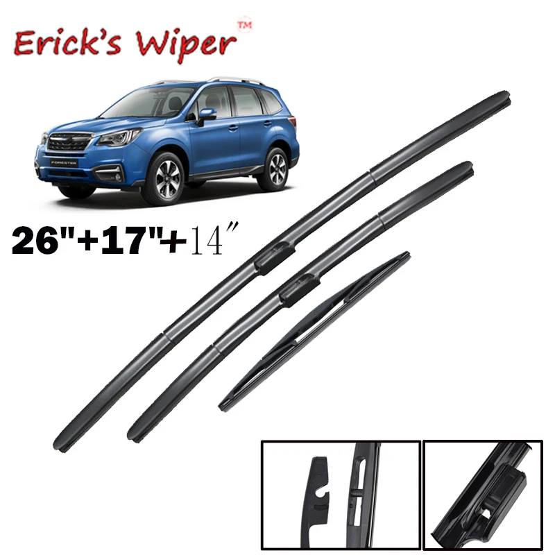 

Erick's Wiper LHD Front & Rear Wiper Blades Set Kit For Subaru Forester SJ 2012 - 2018 Windshield Windscreen Window 26"+17"+14"