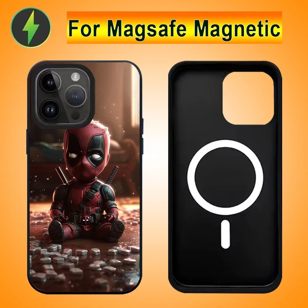 D-дэдпул чехол для телефона с картой IPhone 15 14 13 Pro Max 11 12 Mini Alex зеркалом беспроводной