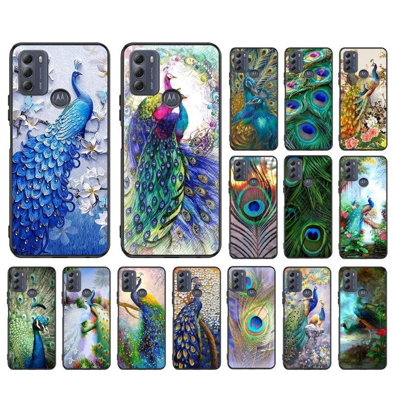 

Peacock Feather Case for Moto E22i E22 E32 E40 E20 Edge X30 20 Lite 20Pro 30 Neo Ultra Fusion E7Power E7 E6 Plus