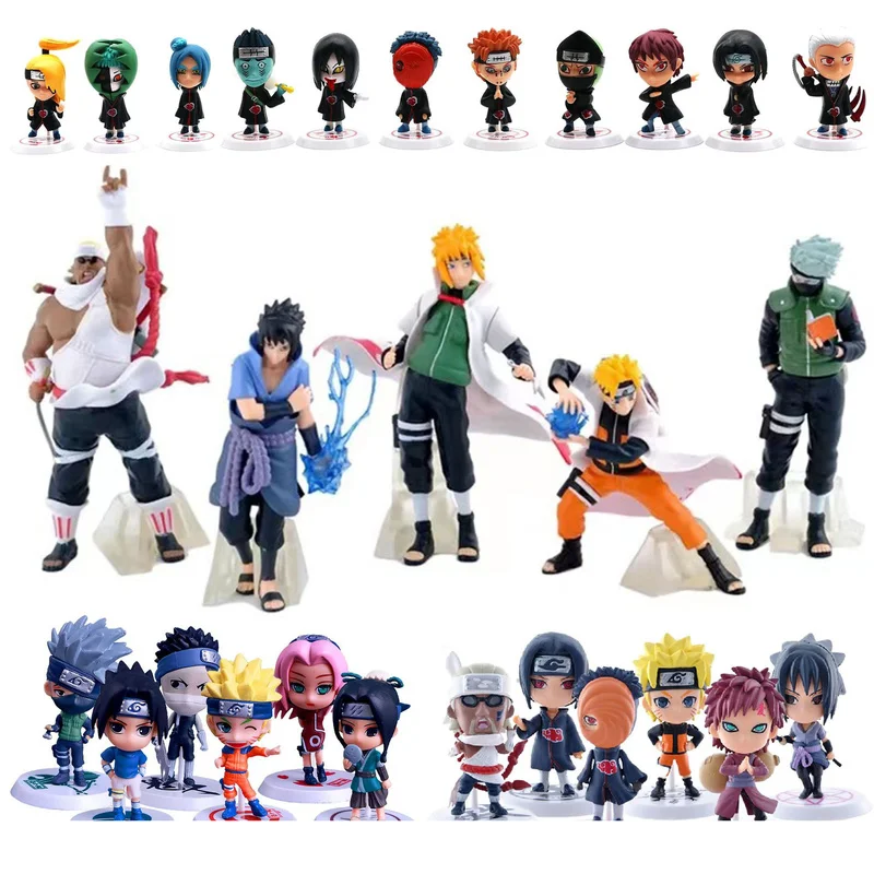 

Naruto Shippuden Anime Model Doll Sasuke Gaara Q Version Movable PVC Statue Collectibles Toy Decorative Doll Handmade Gift