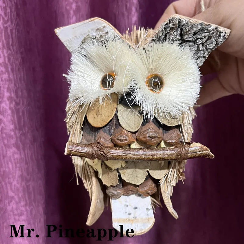 Подвеска для пасхального сада соломенная сова ручной работы деревенская