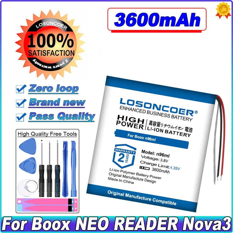 

LOSONCOER 3600mAh аккумулятор для boox n96ml ~ в наличии