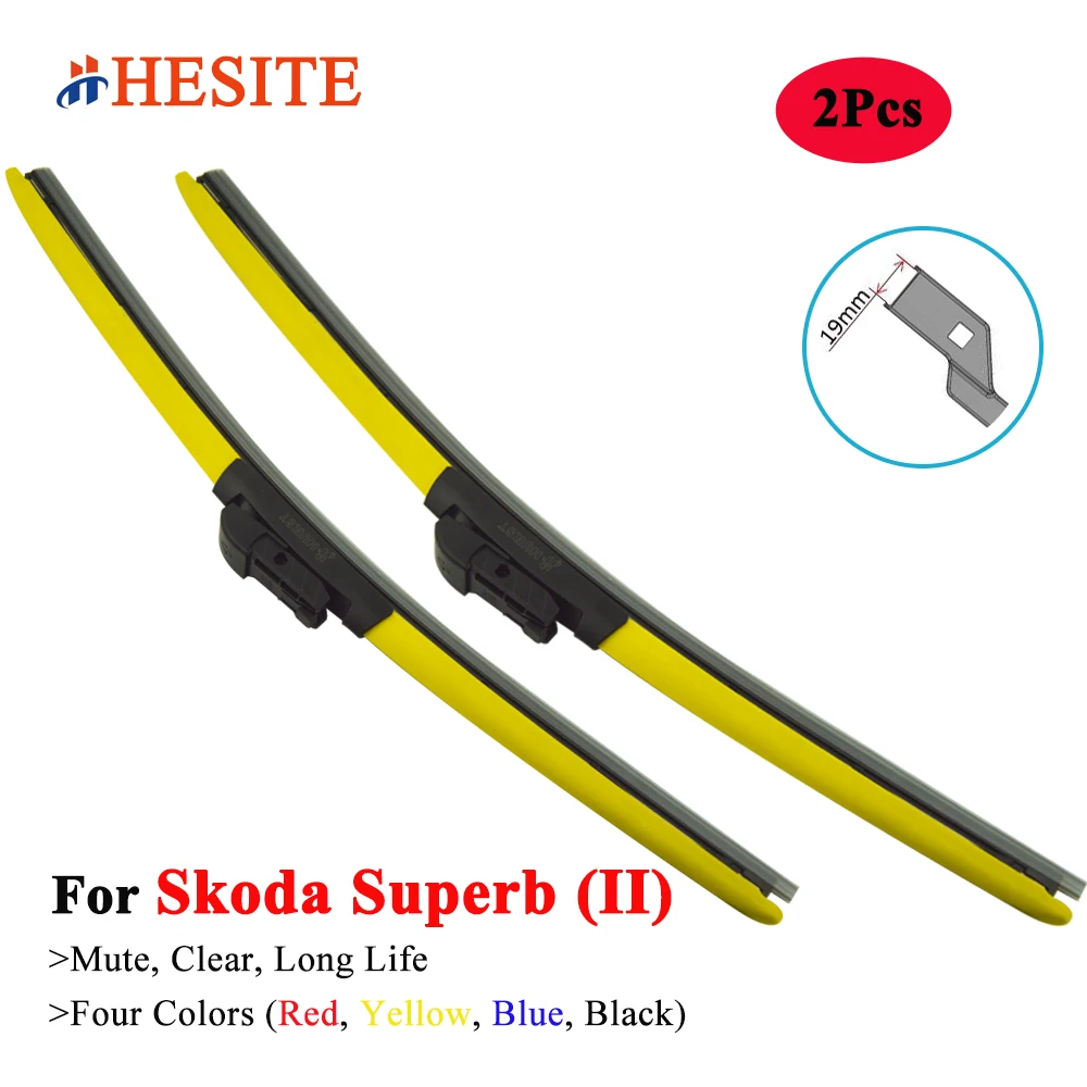 

HESITE Colorful Windshield Wiper Blades For Skoda Superb MK2 Hatchback Estate B6 3T4 3T5 2008 2009 2010 2011 2012 2013 2014 2015