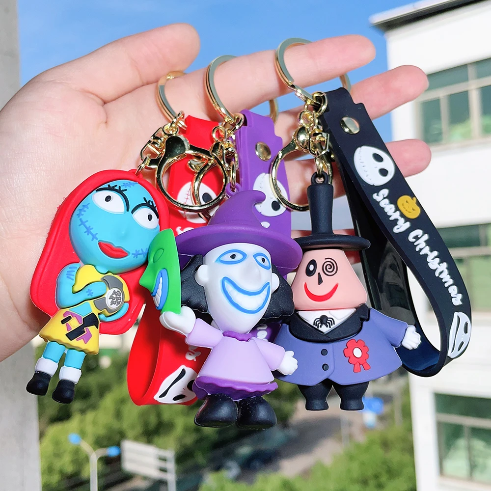 

Classic Cartoon Figure Jack Skellington Keychain Disney The Nightmare Before Christmas Doll Keyrings Backpack Accessories
