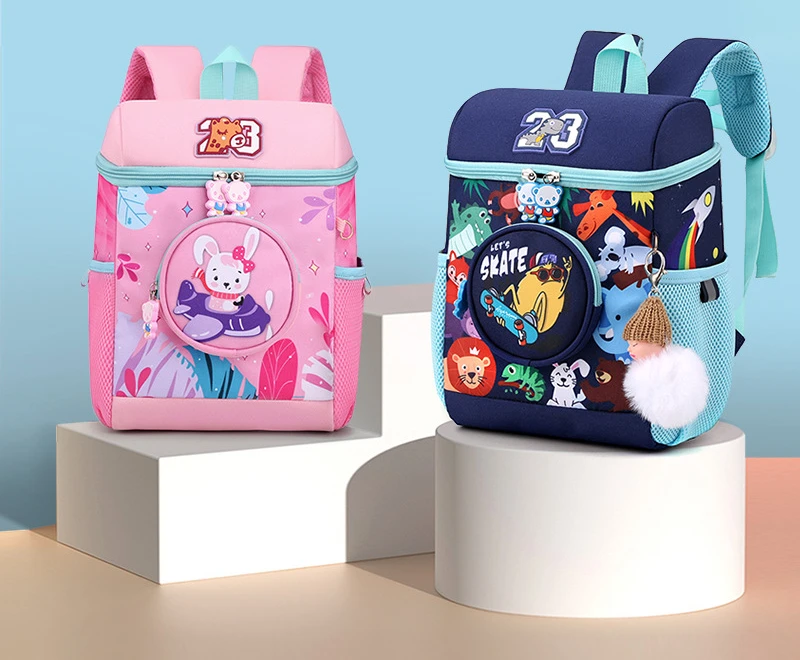 New Fashion 2023 Cartoon Lovely Rabbit Animal Children's School Bag for 3-6 Years Old Kindergarten Boys and Girls Large Capacity