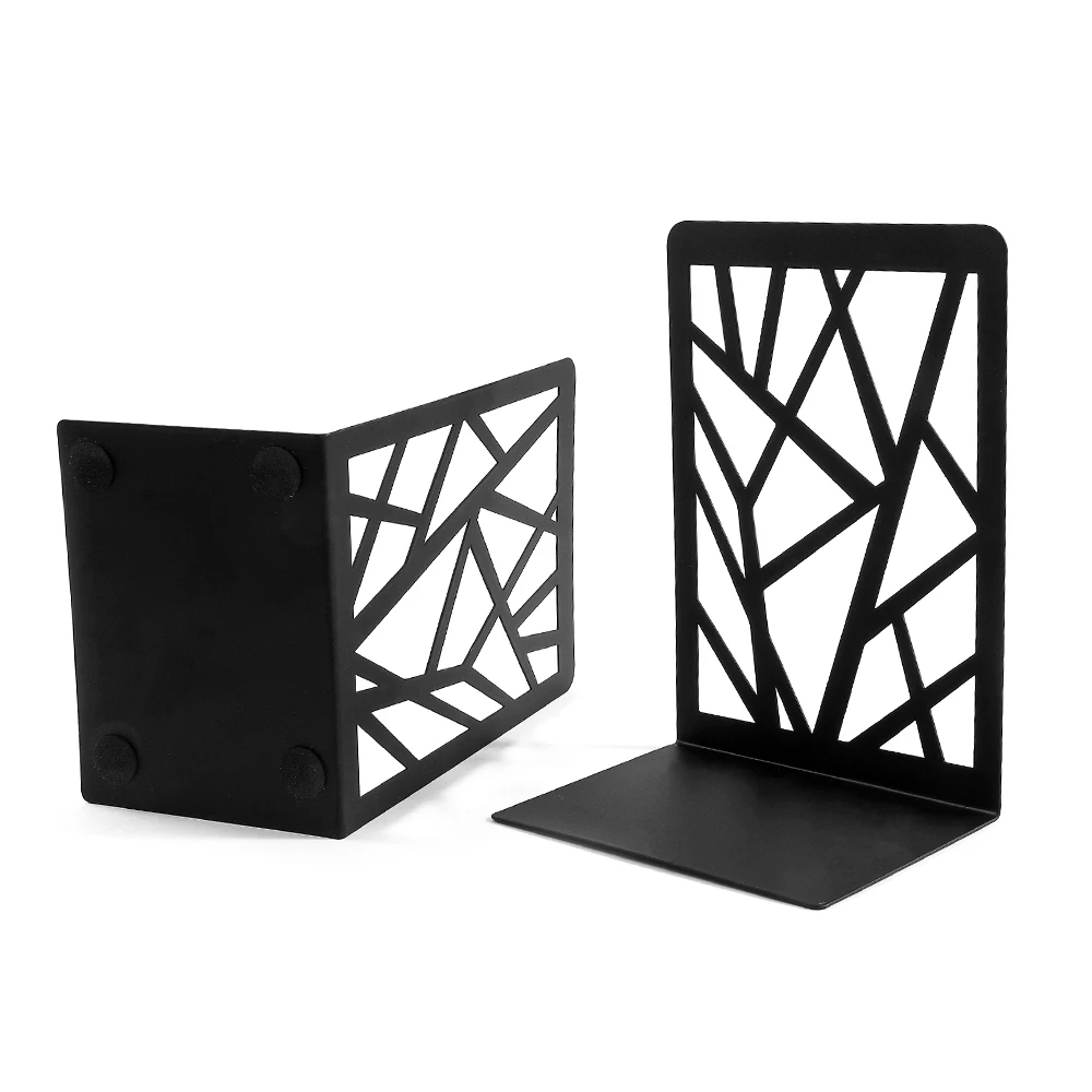 Черные Геометрические минималистичные металлические подставки для книг полки