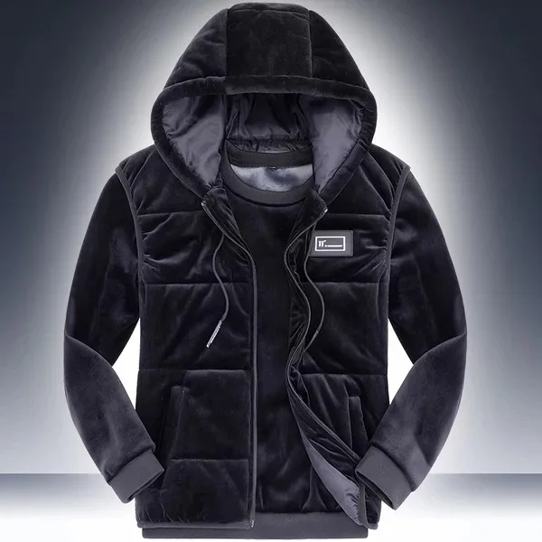 2022 New Men's Casual Sports Golden Velvet Set New Men's Sweatshirt Sweatpants Vest Three-Piece Set  Mens Clothes Suits for Men