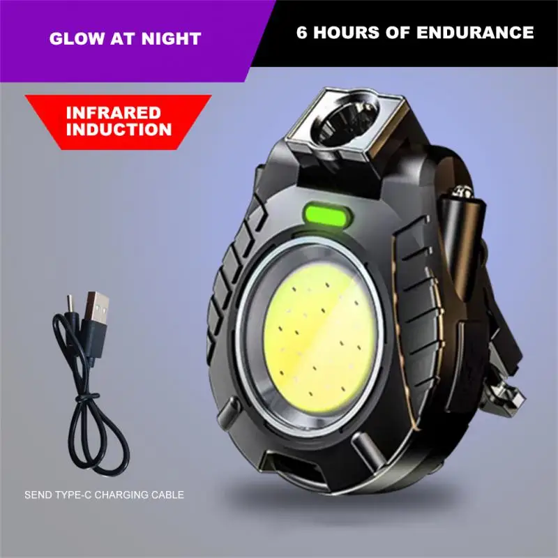 

Mini LED Multi-function Flashlight Portable Work Light Sensing Cap Clip Head Lamp Night Fishing Camping Lantern Tent Torch Lamp