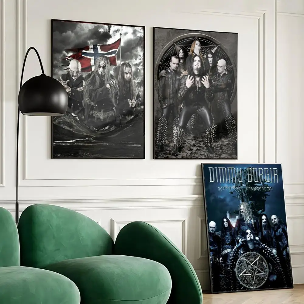 Фото Постер с изображением группы Black Metal Band D-Dimmu Borgir, настенная наклейка для домашнего бара, водонепроницаемая самоклеящаяся наклейка для декора гостиной, спальни №3