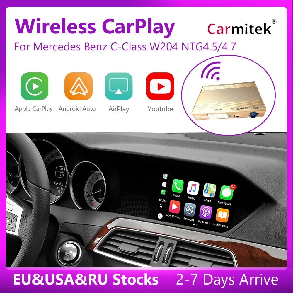 

Wireless CarPlay for Mercedes Benz C-Class W204 2011-2014, with Android Auto Mirror Link AirPlay Car Play Functions