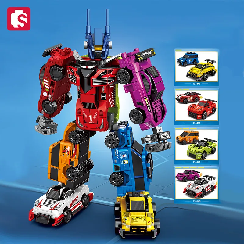 4 в 1 Детский конструктор робот-трансформер