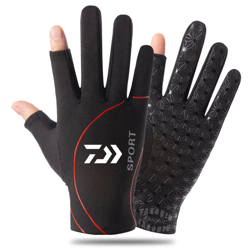

Мужские зимние спортивные перчатки с двумя пальцами для рыбалки Нескользящие теплые велосипедные эластичные перчатки без пальцев для сенс...