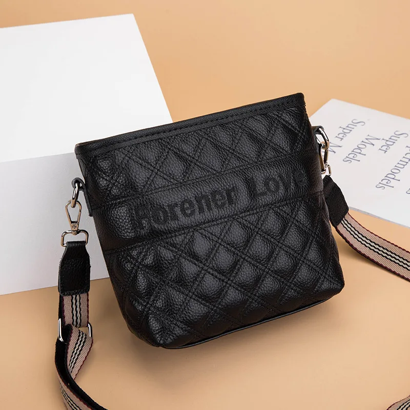 

Модные трендовые роскошные дизайнерские женские сумки из натуральной кожи, повседневные винтажные клетчатые сумки через плечо, черная сум...