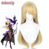 bubuwig synthetic hair fischl cosplay wig genshin impact fischl 80cm long straight blonde anime cosplay wigs heat resistant
