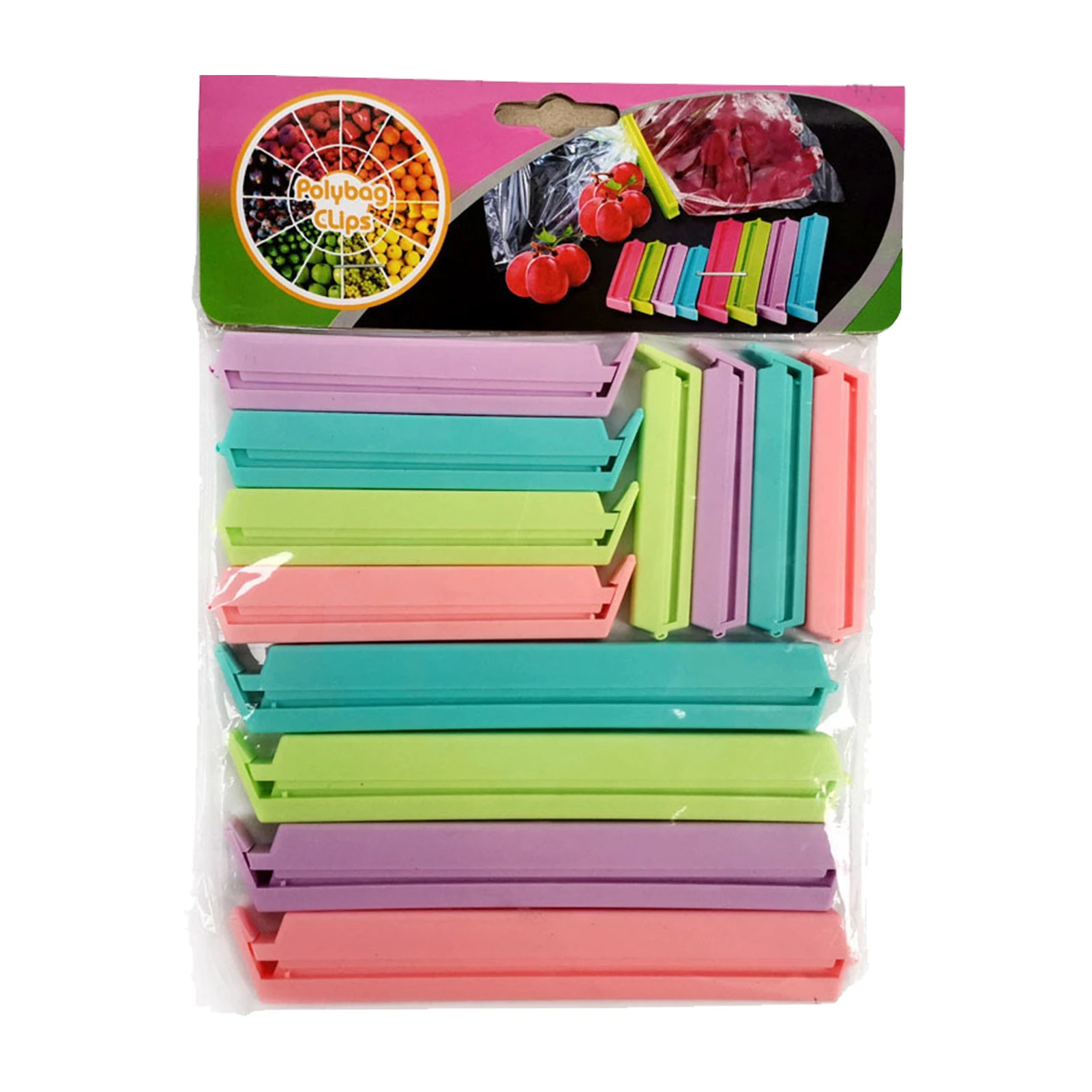 

12pcs Manual For Chip Bag Office Heavy Duty Home Kitchen Assorted Color 3 Sizes Plastic Reusable Food Clip Practical Keep Fresh