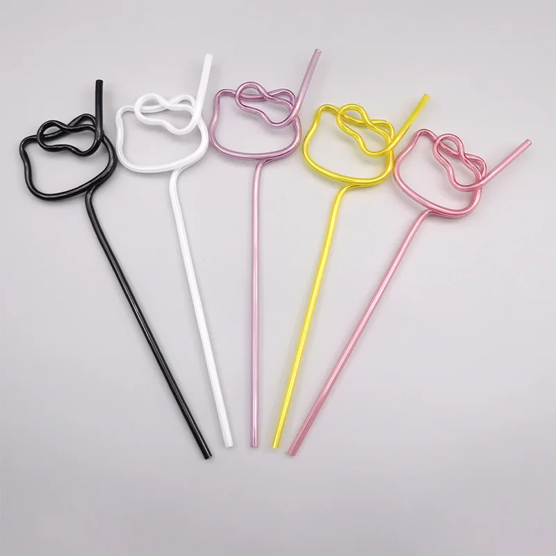 

Kawaii Cartoon Cinnamoroll Mymelody Kuromi Kt Cat Color Straw Hose Cute Girl High-Value Reusable Milk Tea Straw Ins Wind Gift
