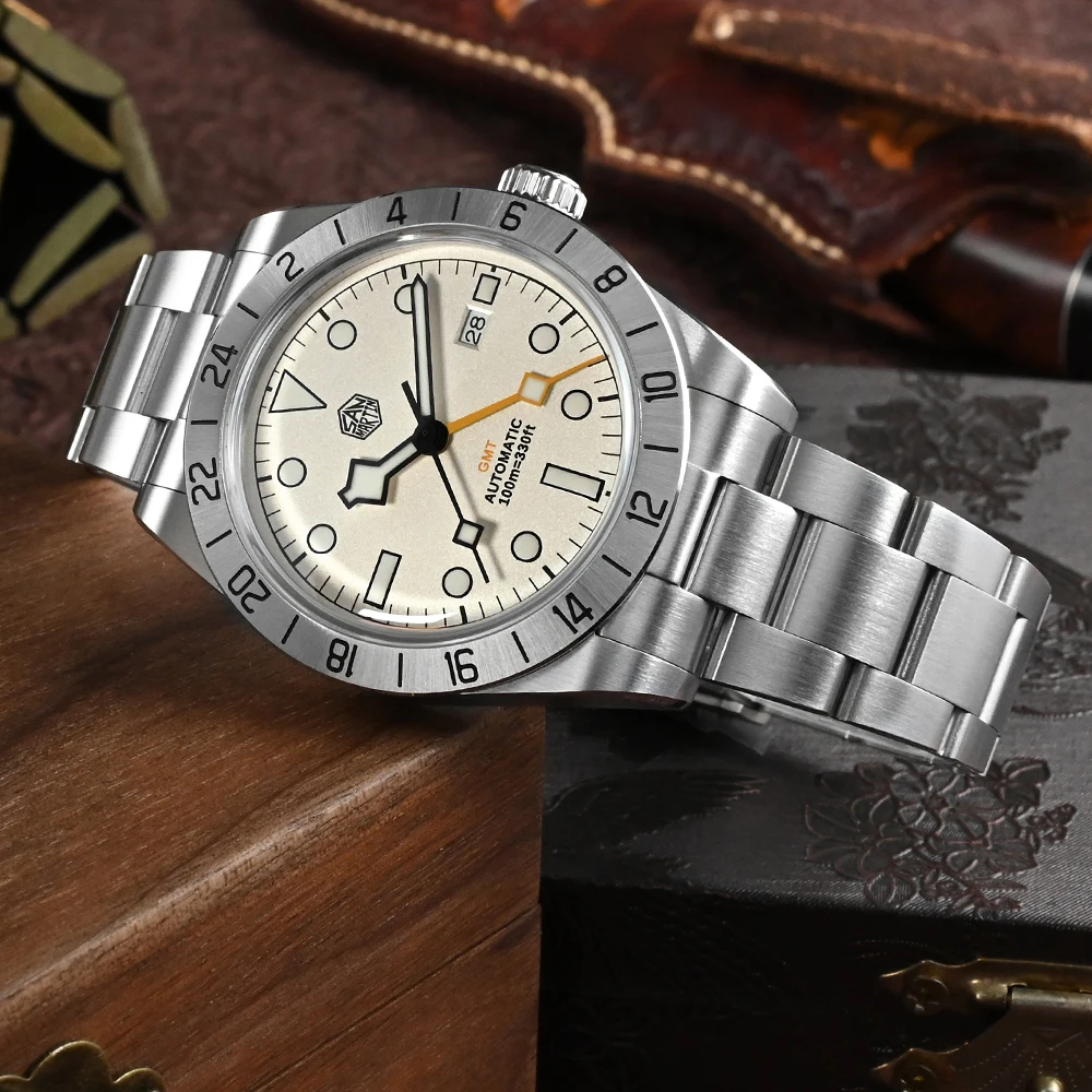 Новые Роскошные мужские часы San Martin 39 мм BB GMT деловые для мужчин автоматические