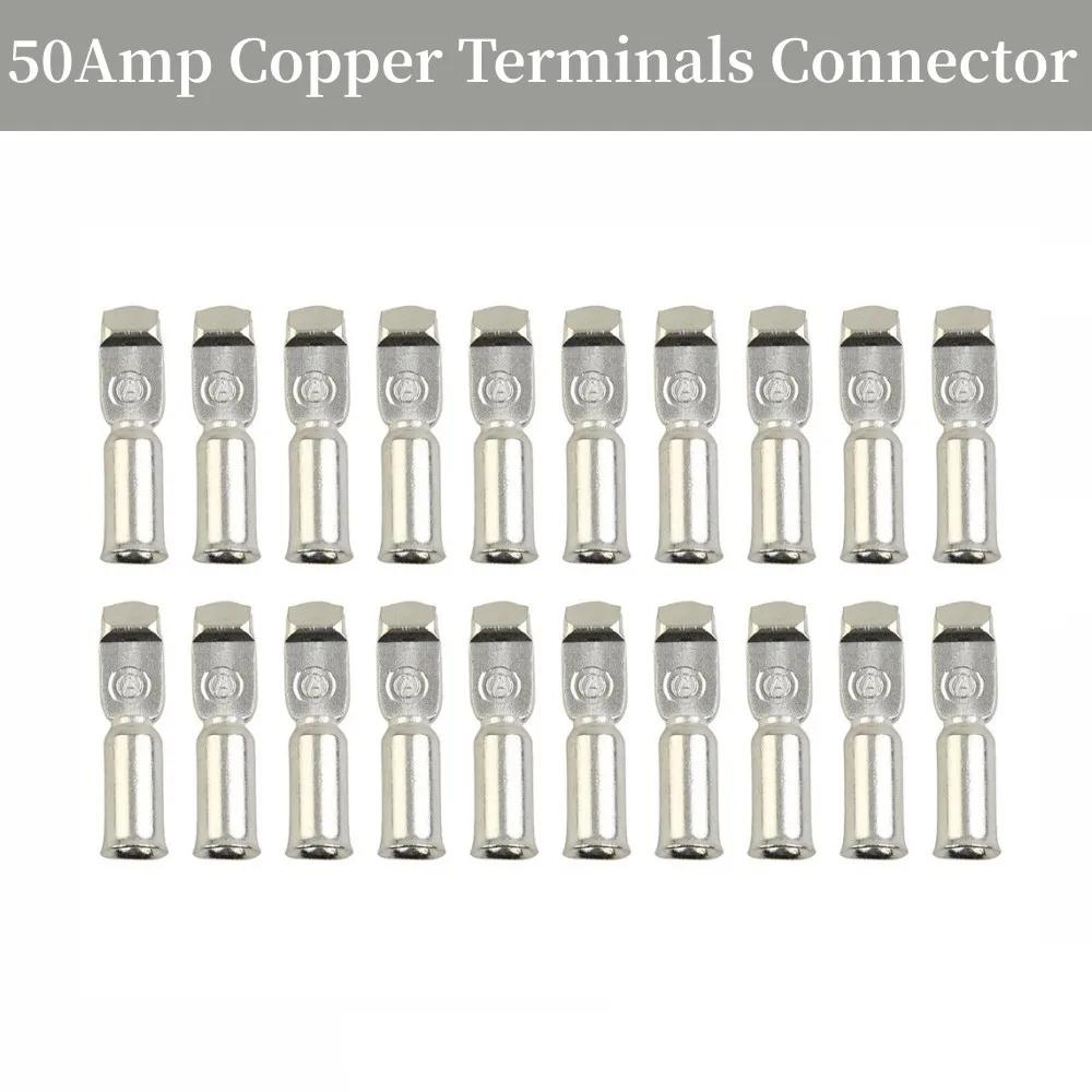 

20x 50Amp Copper Terminals Connector For 50A FOR Anderson Style Plugs Contacts Wire Connector Power Tool
