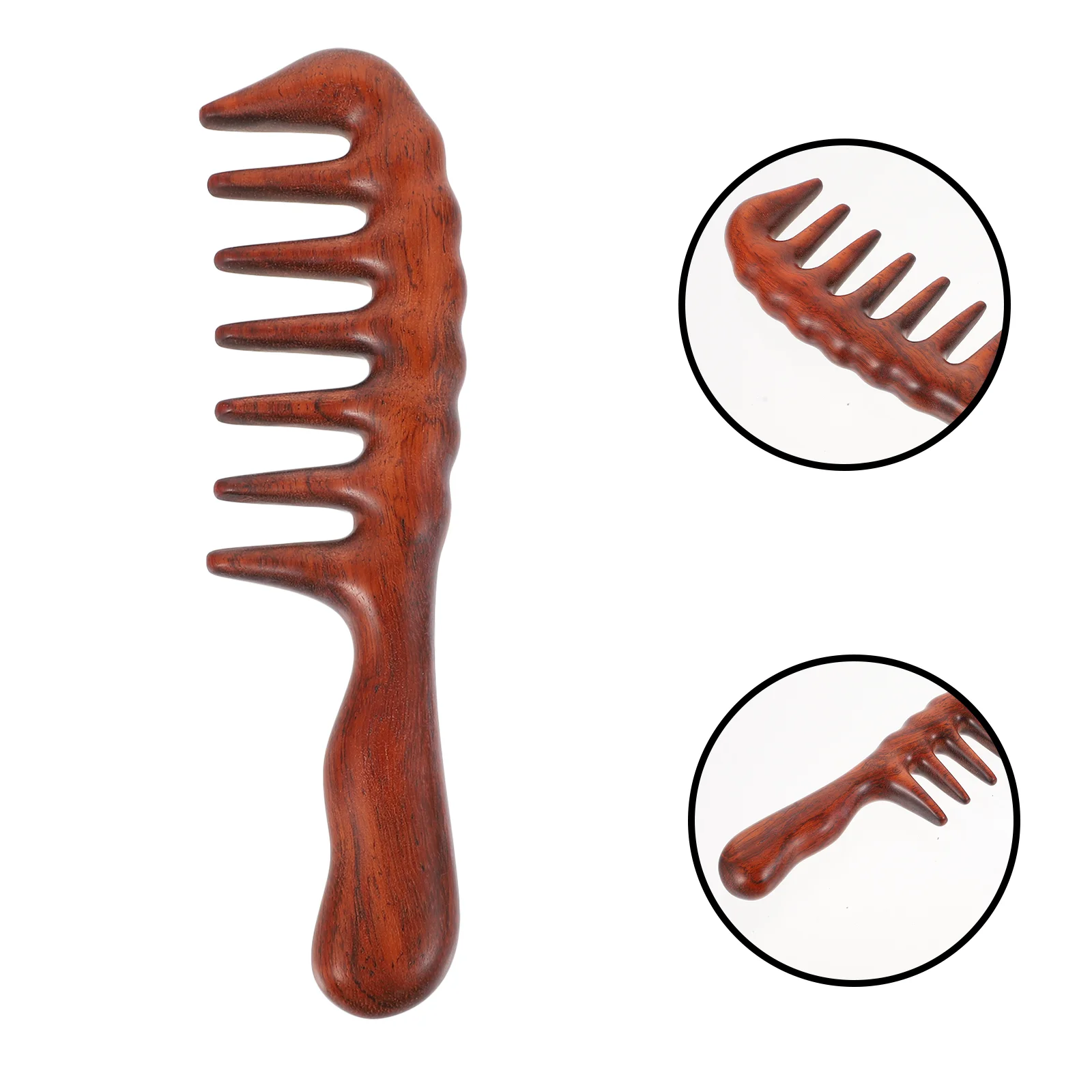 

Comb Hair Wooden Detanglingwidecurly Massagescalp Hand Made Pick Head Hairdressing