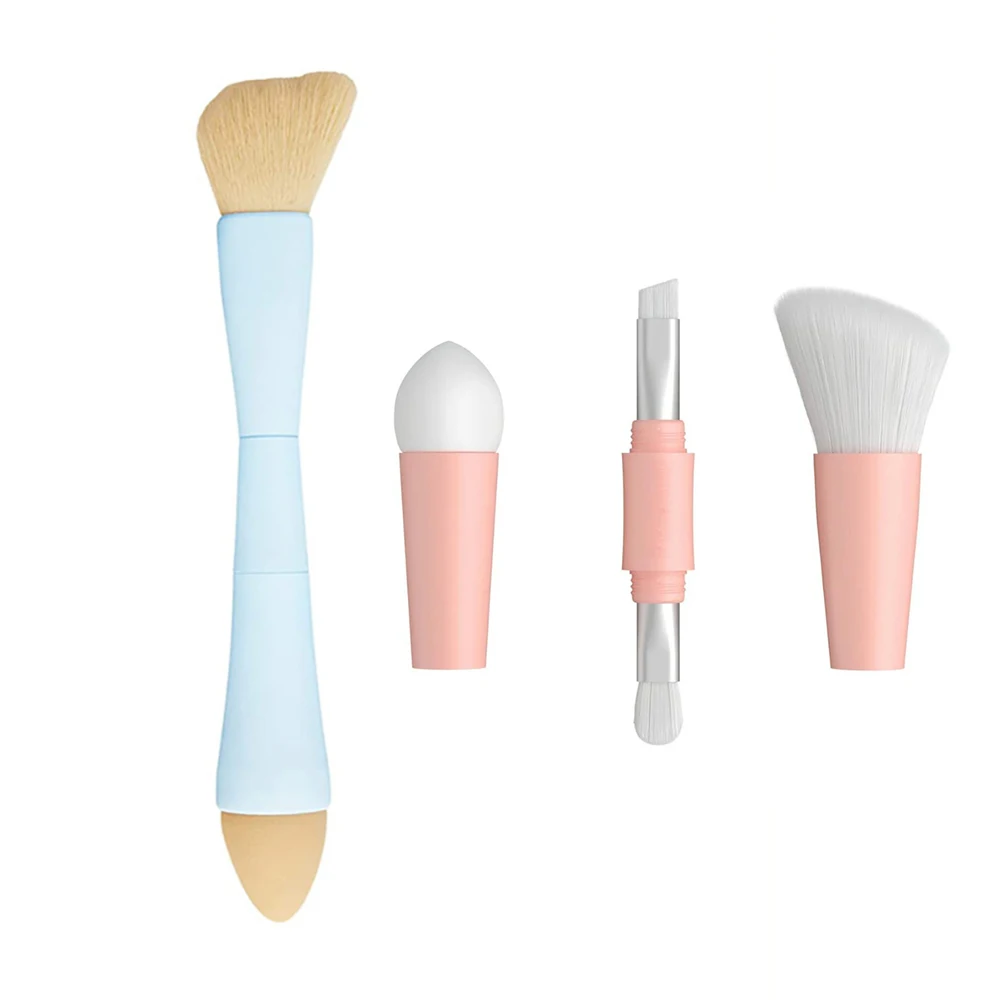 

Double Ended Makeup Brush 4 in 1 Multifunctional Retractable Concealer Sponge Brush for Eyeshadow Lipstick Travel Cosmetic Brush