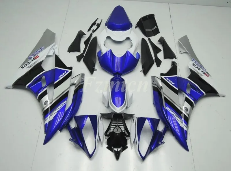 

Injection Mold New ABS Whole Fairings Kit Fit for YAMAHA YZF-R6 R6 06 07 2006 2007 Bodywork Set Blue Silver