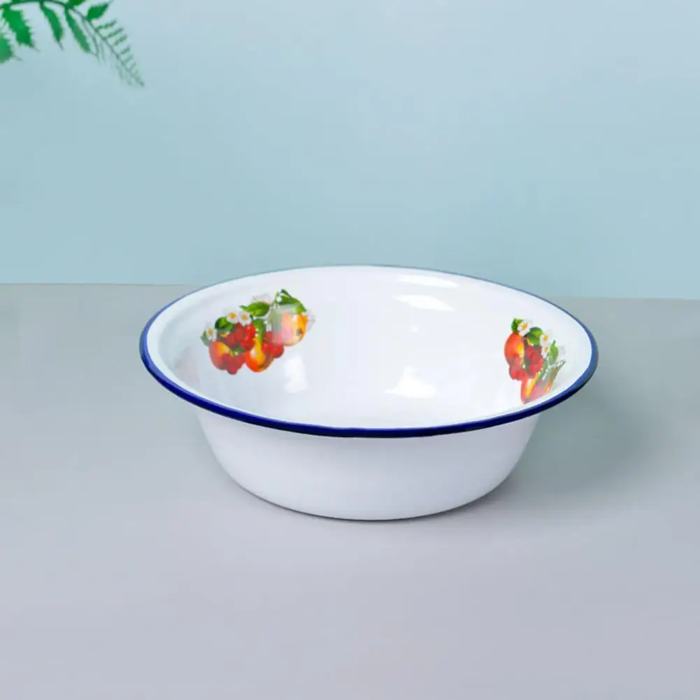 

Soup Basin Delicate Food Containers Enamel Bowl Easy Clean Corrosion Resistance Enamel Bowl