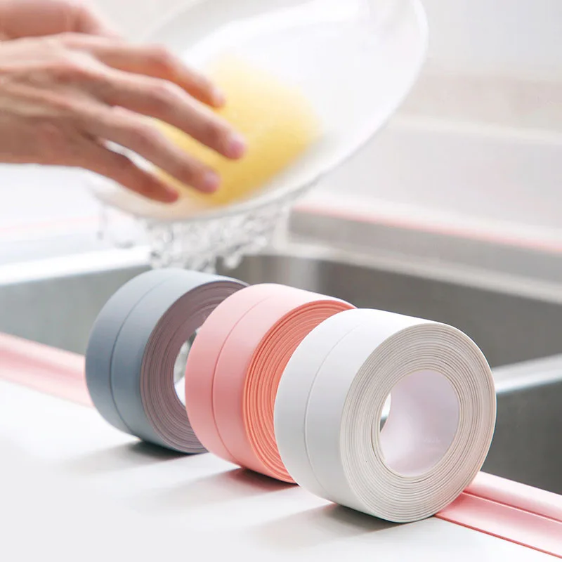 

ПВХ водонепроницаемые настенные наклейки, самоклеящаяся уплотнительная лента для раковины, герметичная лента для кухни, ванной, угловой герметизирующий скотч, водонепроницаемая
